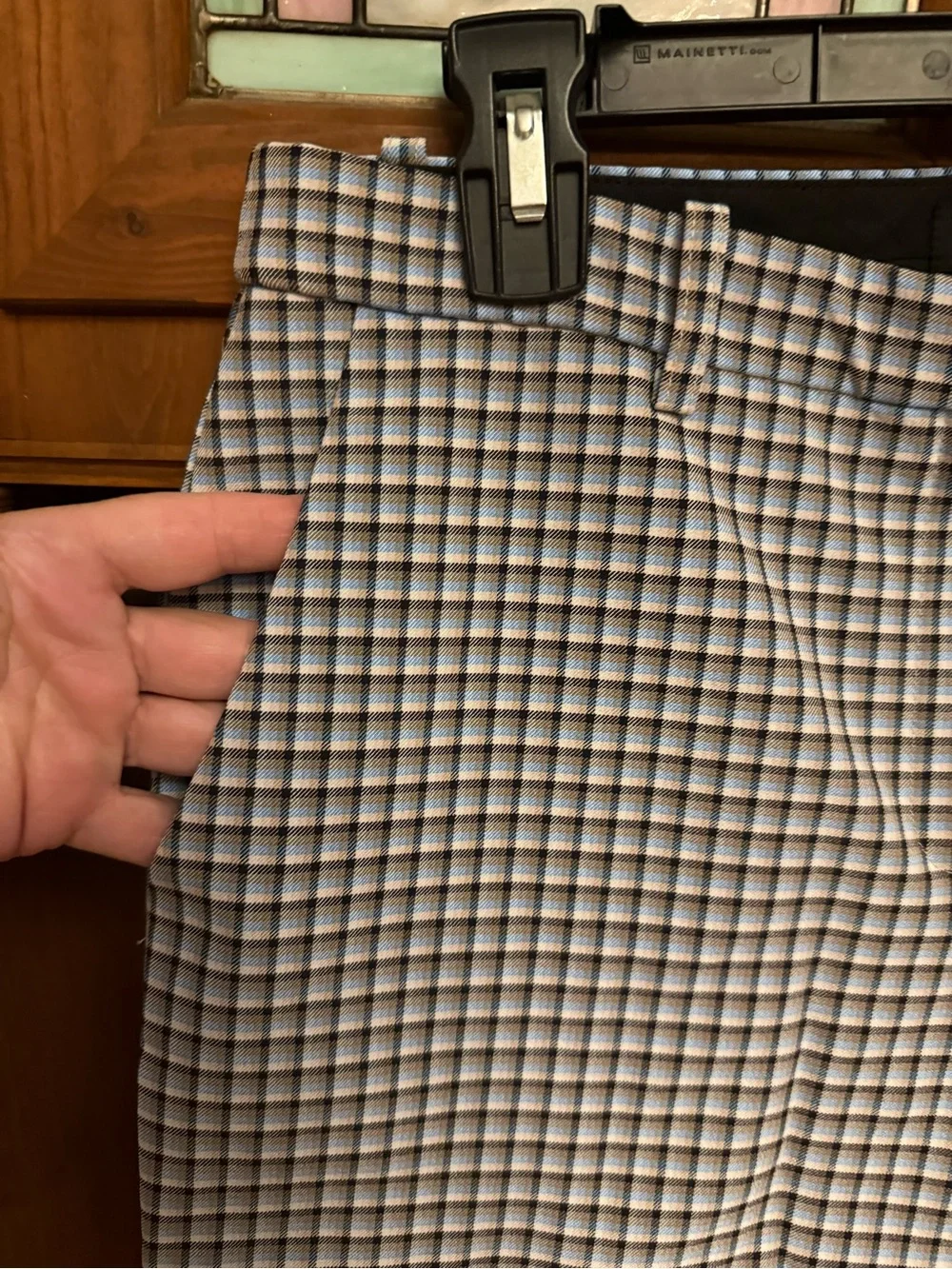 Theory Black and White Micro-Check Trousers 6